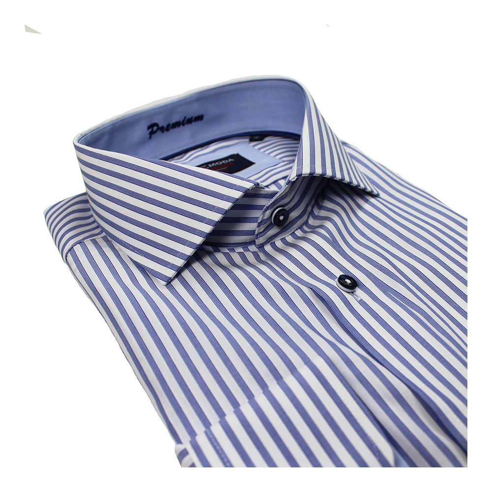 Casa Moda 3829529 Pure Cotton Stripe Pattern Modern Collar Style Shirt