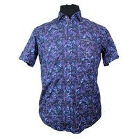 Casa Moda 9829060 Luxury Stretch Cotton Leaf Print Shirt Shirt