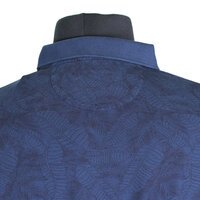 Casa Moda 9828837 Pure Cotton Leaf Print Fashion Polo with Pocket