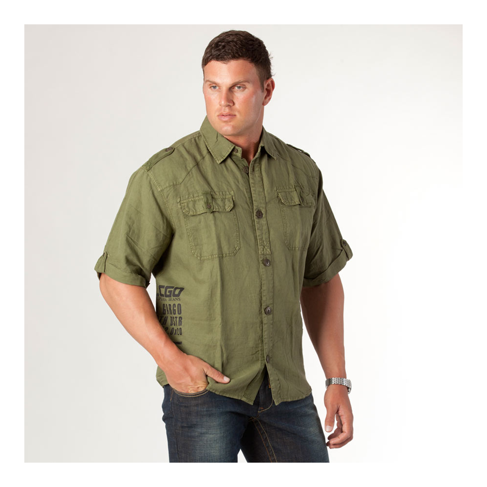 Replika - Linen Military style shirt