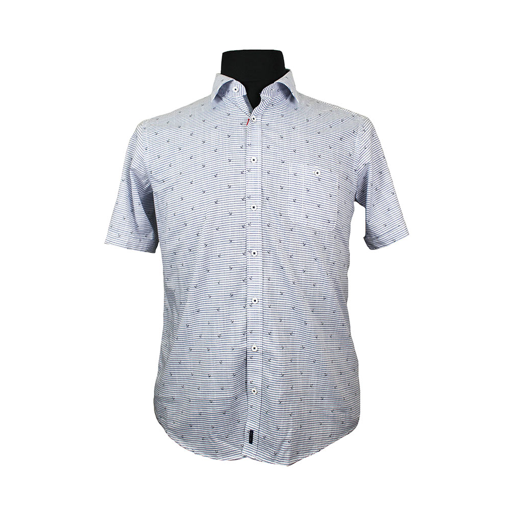 Casa Moda 9829046 Pure Cotton Anchor Print Fashion Shirt