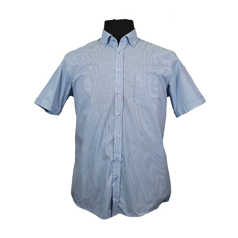 Casa Moda 9830747 Pure Cotton Mini Check Button Down Collar Shirt