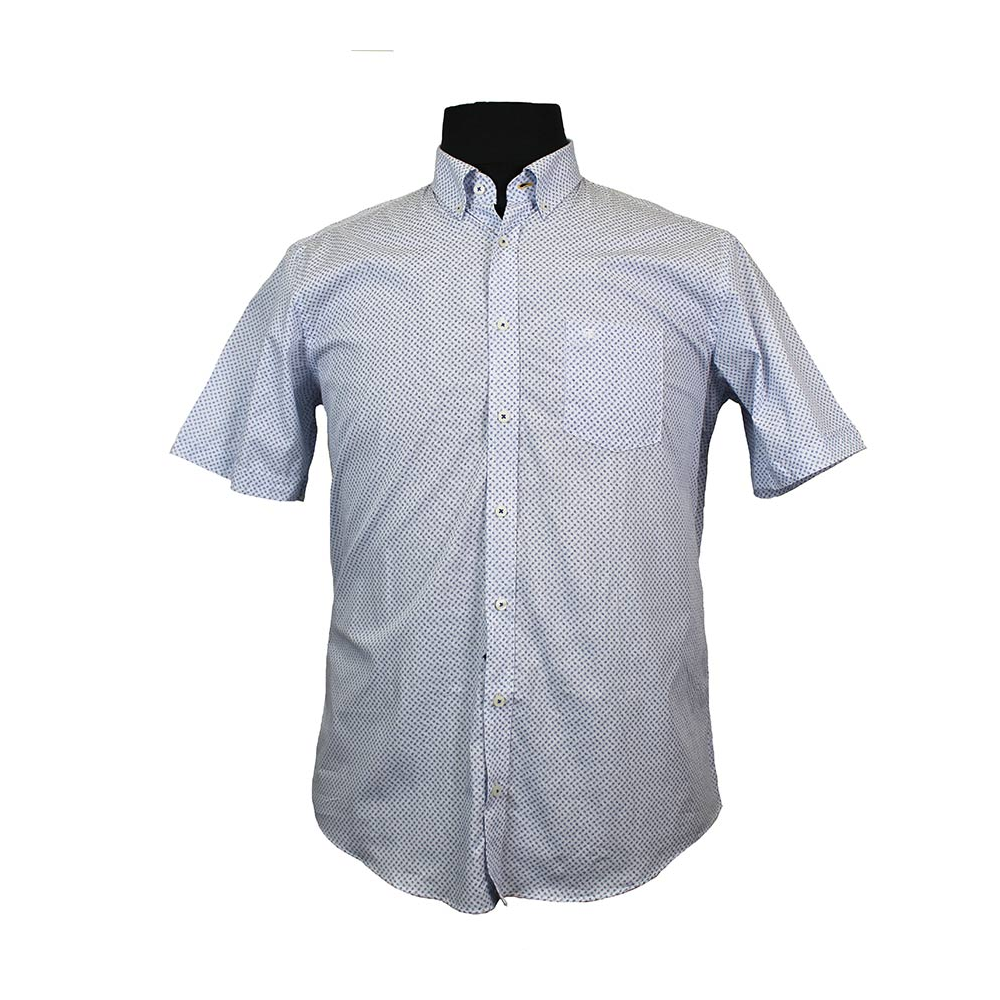 Casa Moda 9829424 Pure Cotton Mini Print Buttondown Collar Fashion Shirt