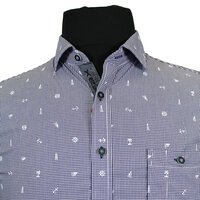 Casa Moda 9829787 Pure Cotton Yacht World Print Fashion Shirt