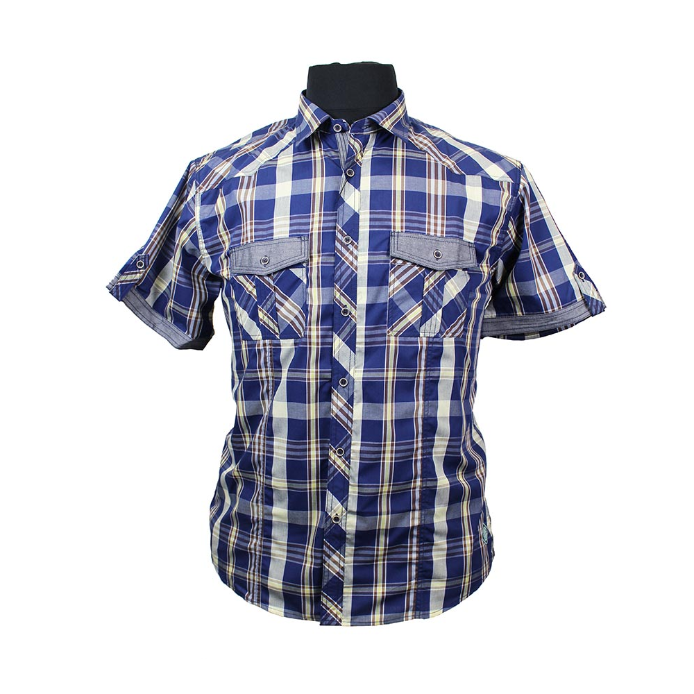 Kam 6148 Cotton Rich Retro Check with Twin Pocket Shirt