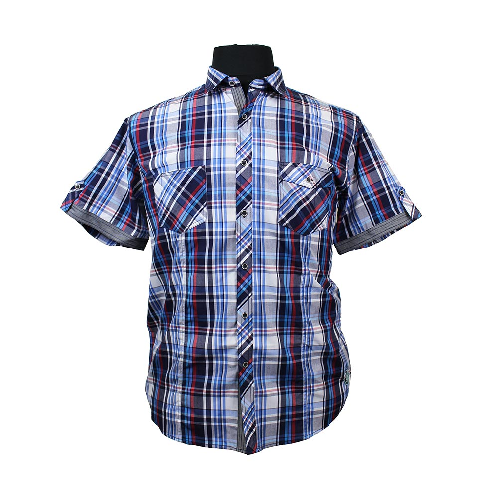 Kam 6149 Cotton Rich Retro Check with Twin Pocket Shirt