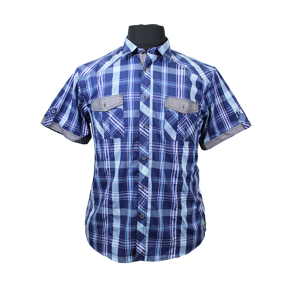 Kam 6148 Cotton Rich Retro Check with Twin Pocket Shirt