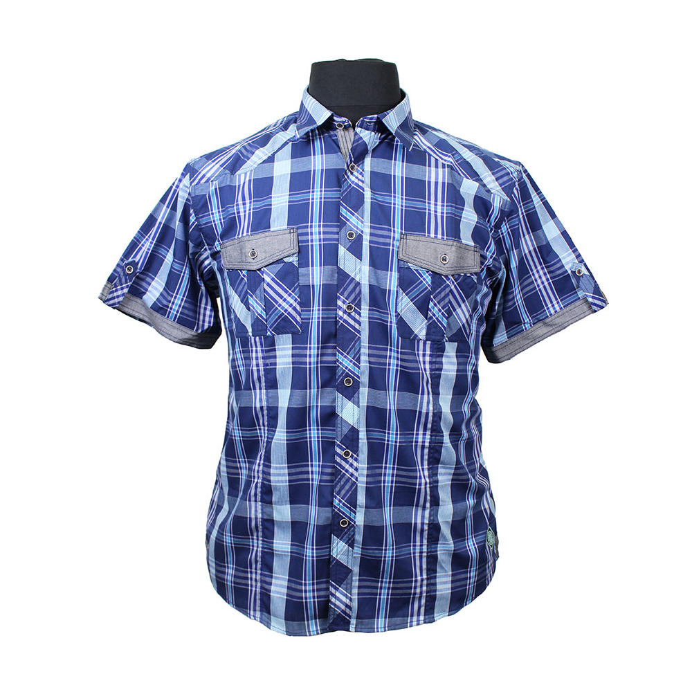 Kam 6148 Cotton Rich Retro Check with Twin Pocket Shirt