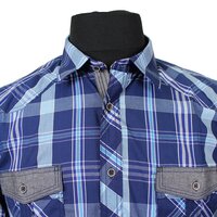 Kam 6148 Cotton Rich Retro Check with Twin Pocket Shirt