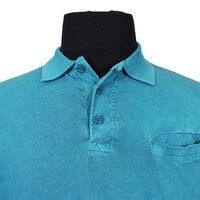 Kam 5221 Cotton Acid Wash Plain Fashion Polo with Pocket