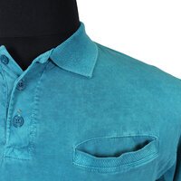 Kam 5221 Cotton Acid Wash Plain Fashion Polo with Pocket