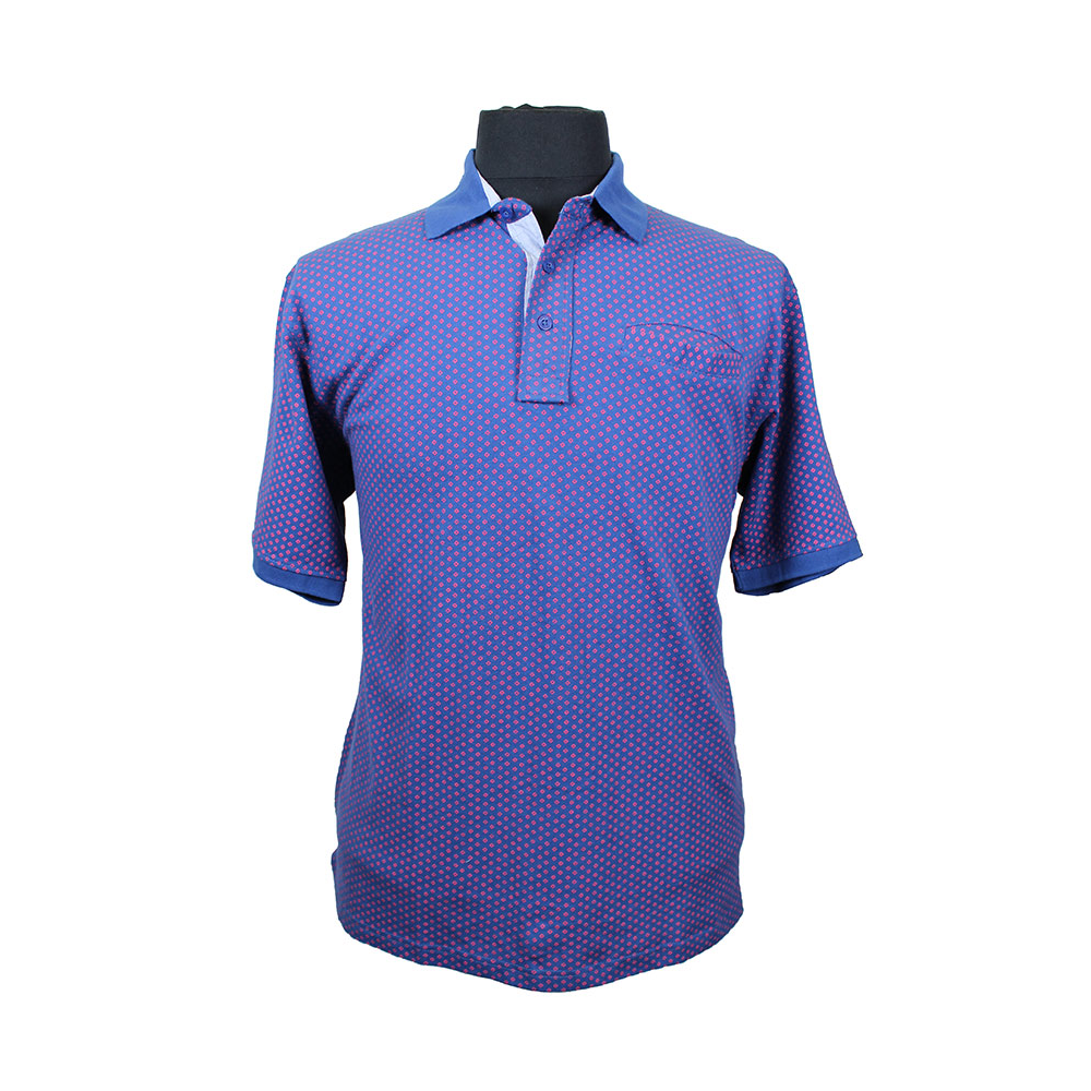 Kam 5224 Cotton Diamond Print Fashion Polo with Pocket