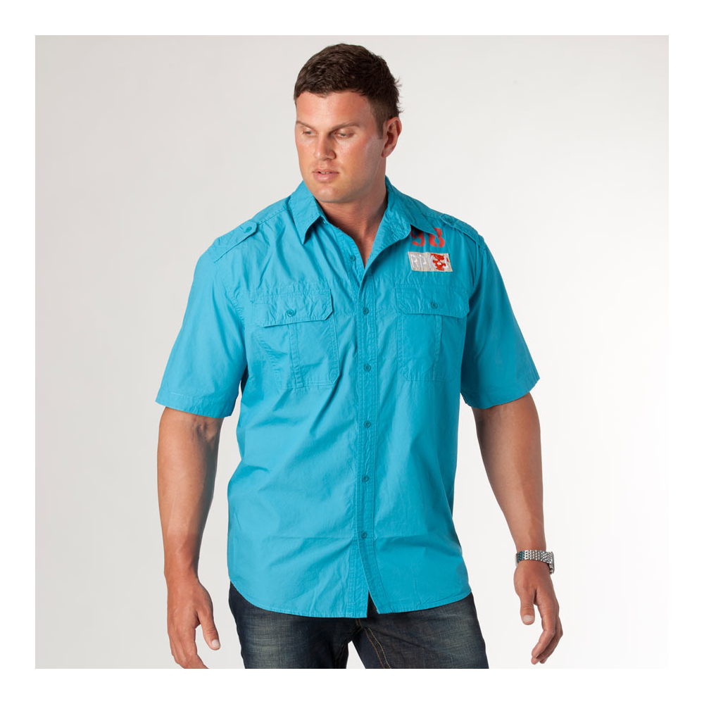 Replika -  Print Shirt - Aqua Blue
