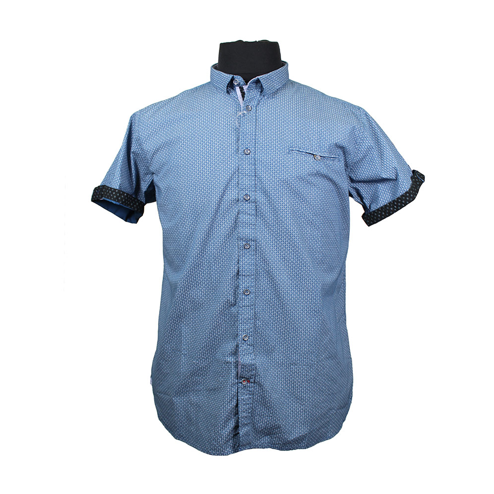 D555 Cotton Abstract Button Under SS Shirt