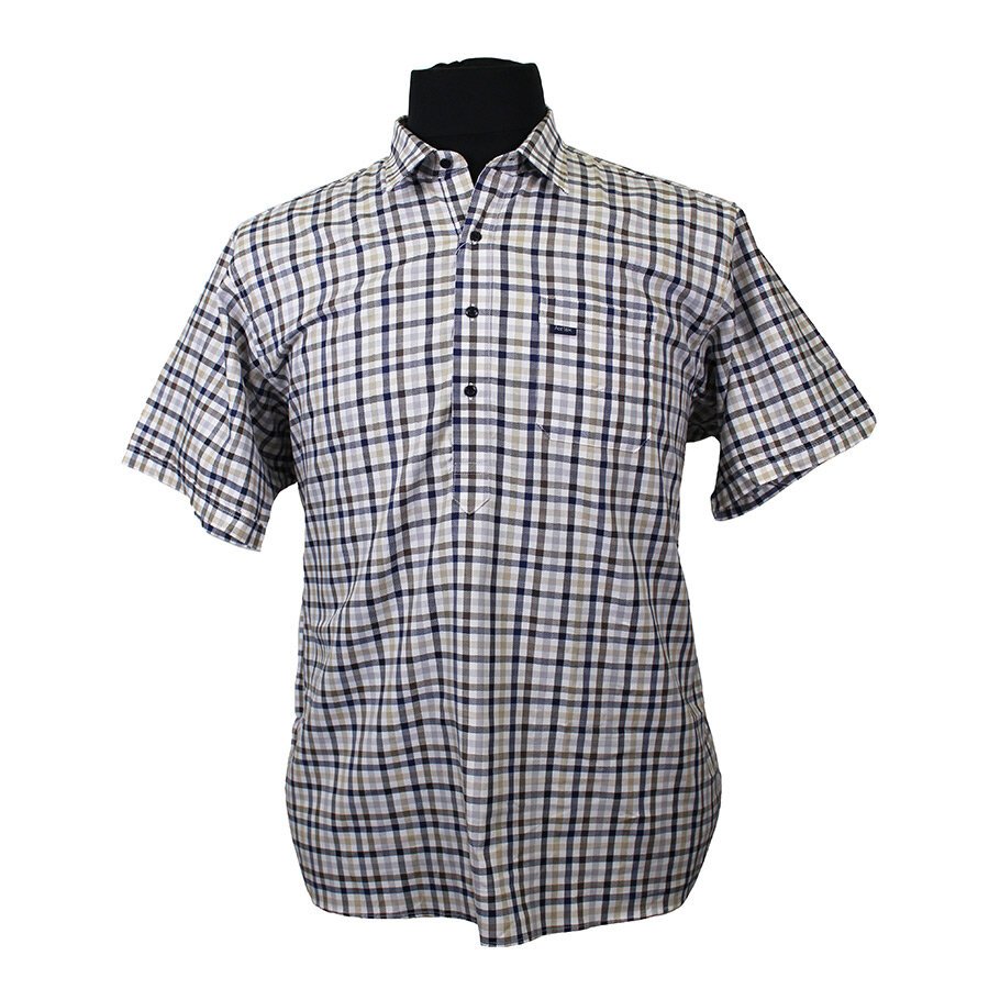 Aertex FYG017 Cellular Cotton Half Button Front Check Shirt - Get your ...