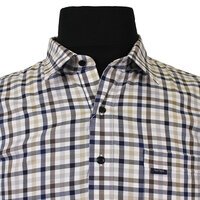 Aertex FYG017 Cellular Cotton Half Button Front Check Shirt