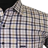 Aertex FYG017 Cellular Cotton Half Button Front Check Shirt