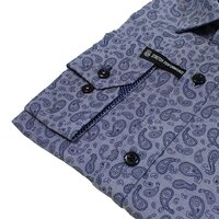 Brooksfield 1529 Luxe Cotton Stretch Pattern Print Fashion Shirt