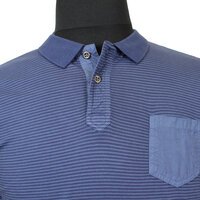 Kitaro Pure Cotton Horizontal Stripe Fashion Polo with Pocket