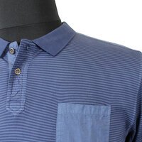 Kitaro Pure Cotton Horizontal Stripe Fashion Polo with Pocket