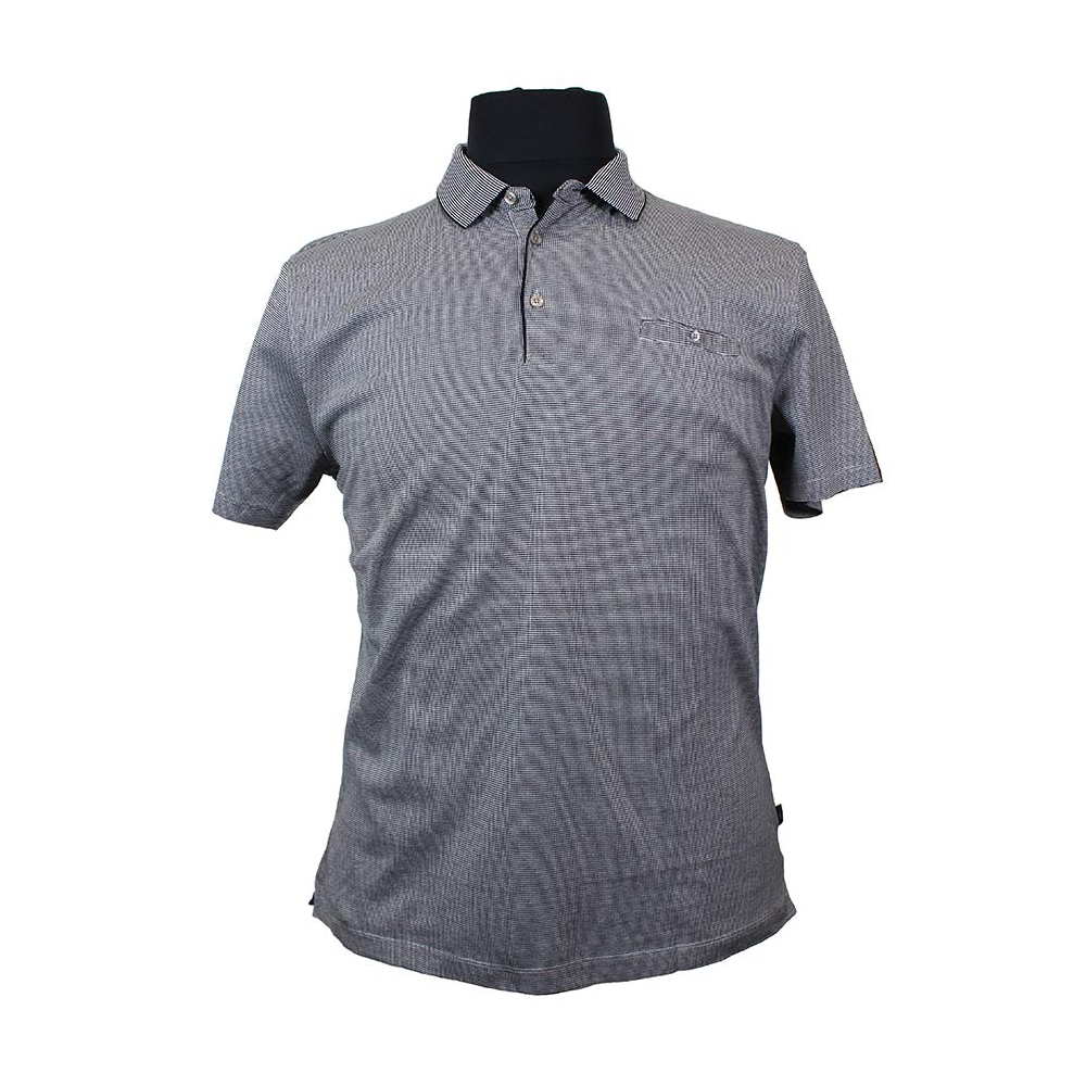 Kitaro 181544 Mercerised Cotton Dot Weave Pattern Polo with Pocket