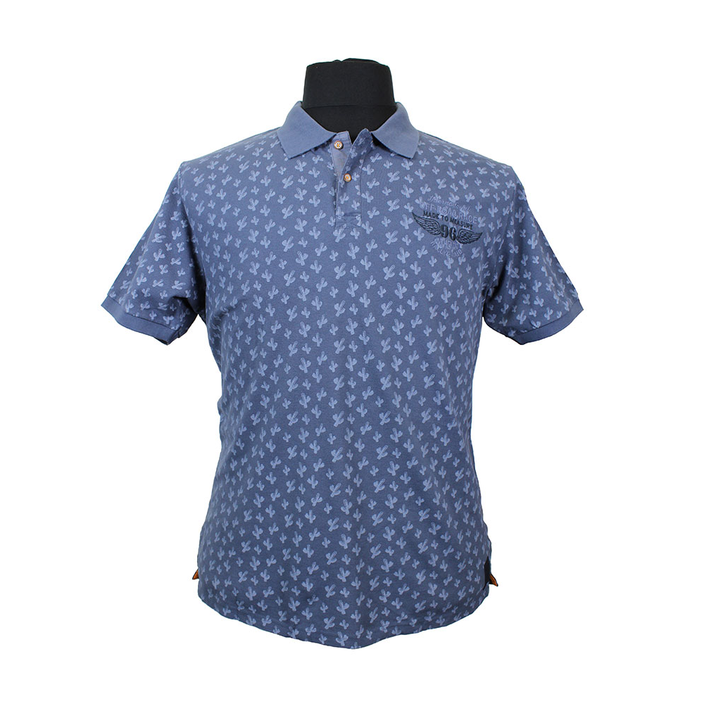 Kitaro 181565 Pure Cotton Cactus Pattern Fashion Polo