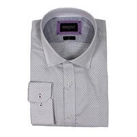 Brooksfield 1428 Luxe Cotton Dobby Weave Pin Spot Pattern Shirt