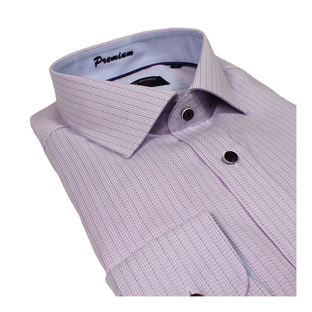 Casa Moda 51400 Pure Cotton Hessian Weave Stripe Pattern Shirt