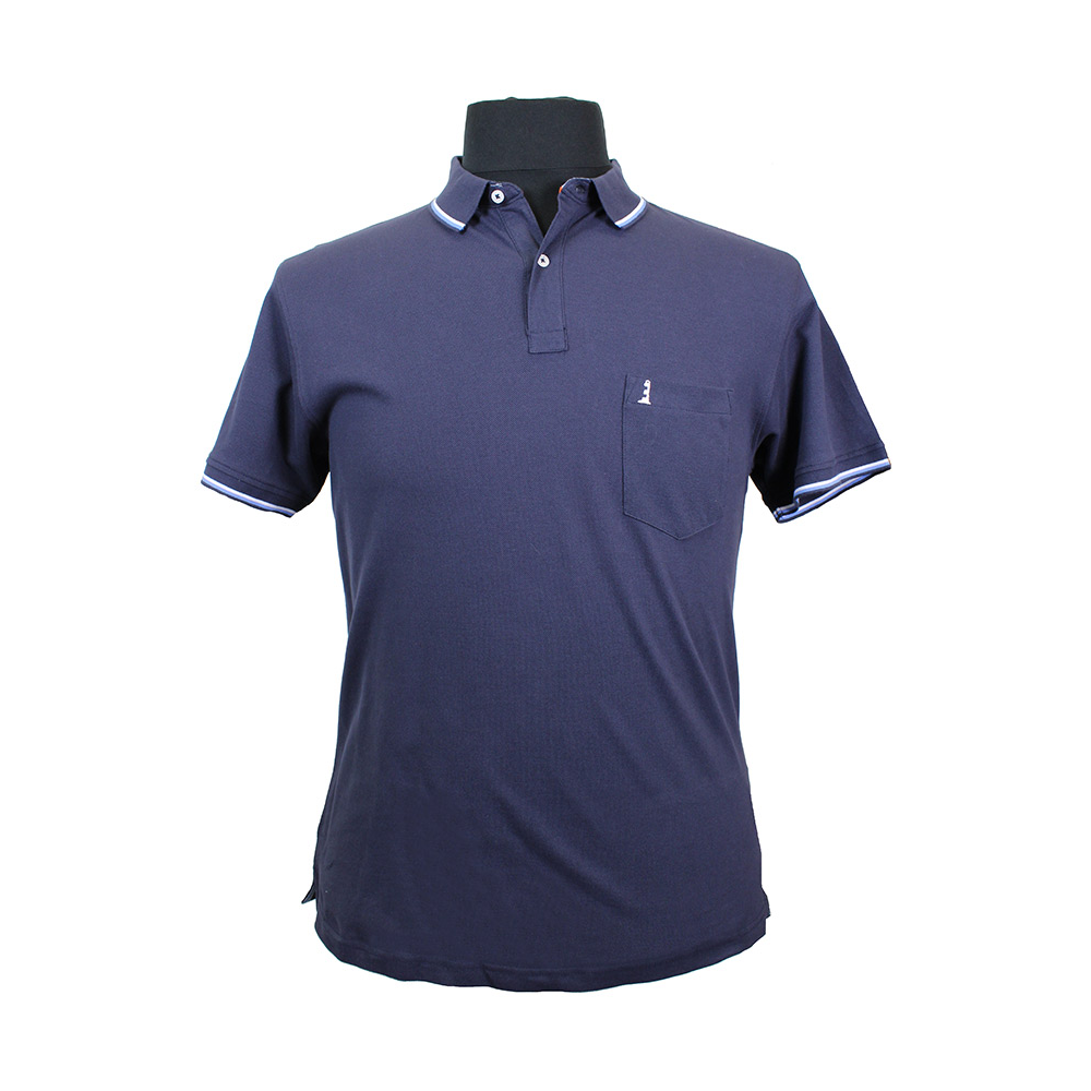 North 56 81141 Pique Cotton with Trim Collar Pocket Polo