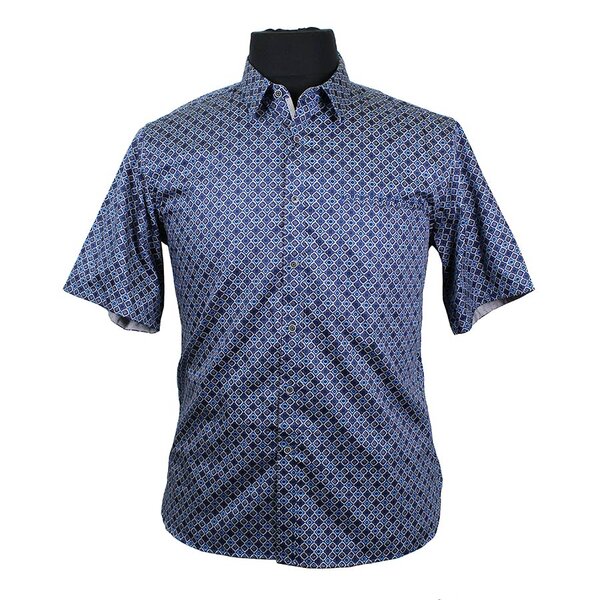 Berlin S354 Pure Cotton Small Multi Pattern Print Shirt-shop-by-brands-Beggs Big Mens Clothing - Big Men's fashionable clothing and shoes