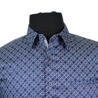 Berlin S354 Pure Cotton Small Multi Pattern Print Shirt