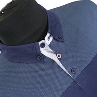 D555 16462 Pure Cotton Panel Shoulder Patterned Polo