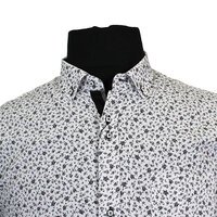 Pureshirt Platinum S185 Cotton Rich Floral Print Shirt with Buttondown Collar
