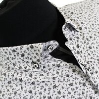 Pureshirt Platinum S185 Cotton Rich Floral Print Shirt with Buttondown Collar