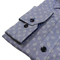 Brooksfield 1562 Luxe Cotton Paisley Motif Pattern Fashion Shirt