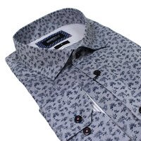 Brooksfield 1563 Luxe Cotton Leaf Pattern Fashion Shirt