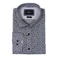 Brooksfield 1563 Luxe Cotton Leaf Pattern Fashion Shirt