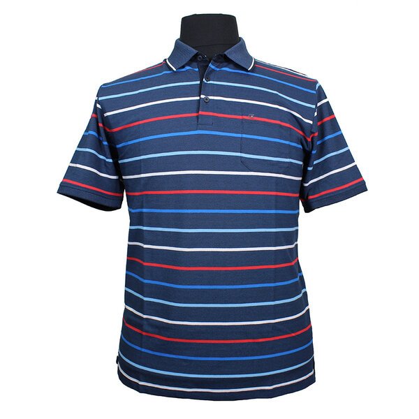 Casa Moda 310600 Cotton Mix Horizontal Stripe Polo with Pocket-shop-by-brands-Beggs Big Mens Clothing - Big Men's fashionable clothing and shoes