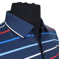 Casa Moda 310600 Cotton Mix Horizontal Stripe Polo with Pocket