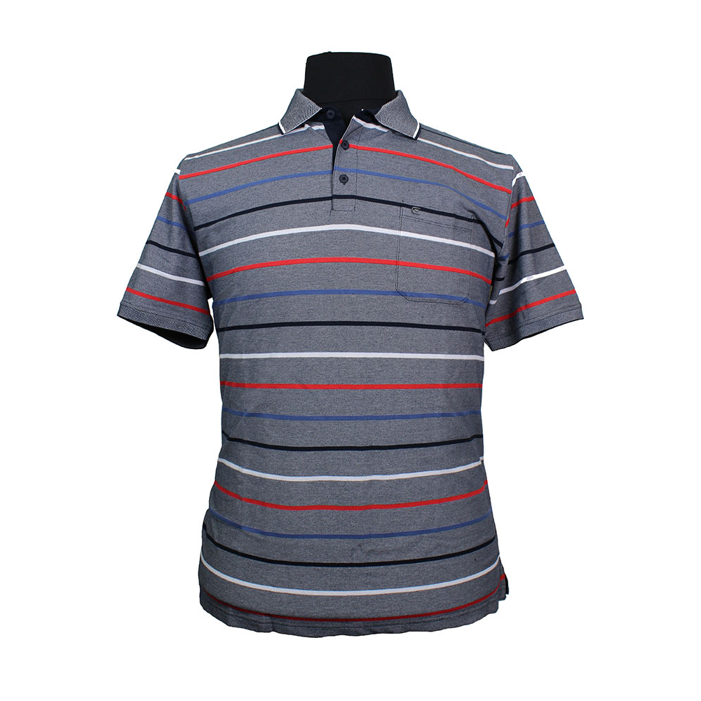 Casa Moda 310600 Cotton Mix Horizontal Stripe Polo with Pocket