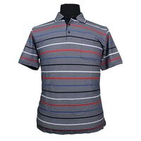 Casa Moda 310600 Cotton Mix Horizontal Stripe Polo with Pocket