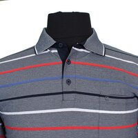 Casa Moda 310600 Cotton Mix Horizontal Stripe Polo with Pocket