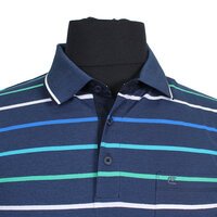 Casa Moda 310600 Cotton Mix Horizontal Stripe Polo with Pocket