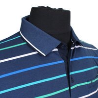 Casa Moda 310600 Cotton Mix Horizontal Stripe Polo with Pocket