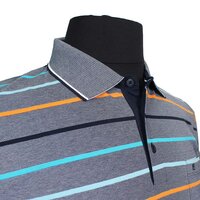 Casa Moda 310600 Cotton Mix Horizontal Stripe Polo with Pocket