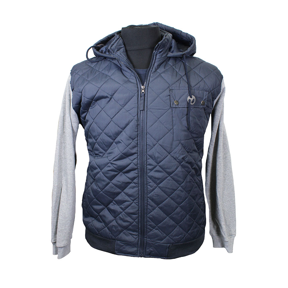 D555 13141 Puffer Zip Front with Fleece Sleeve Jacket
