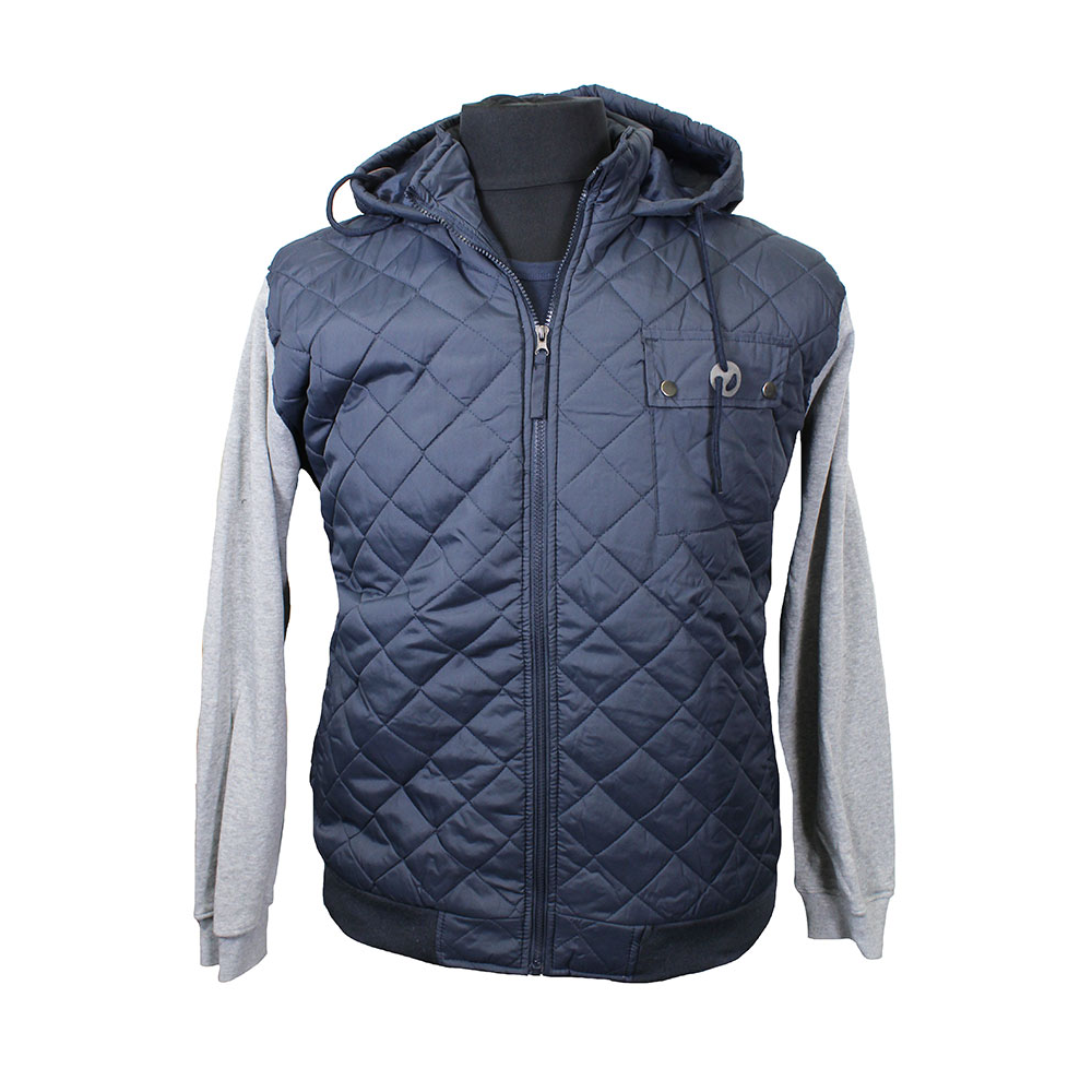 D555 13141 Puffer Zip Front with Fleece Sleeve Jacket