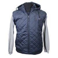 D555 13141 Puffer Zip Front with Fleece Sleeve Jacket