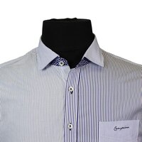 Campione 1807005 Pure Cotton Multi Stripe with Elbow Patch Feature Shirt