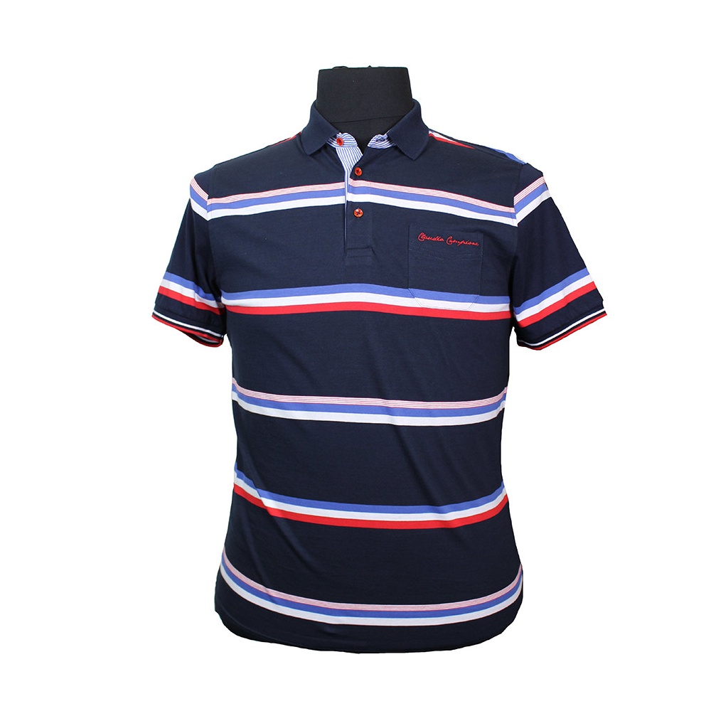 Campione 1917010 Pure Cotton Horizontal Stripe Polo